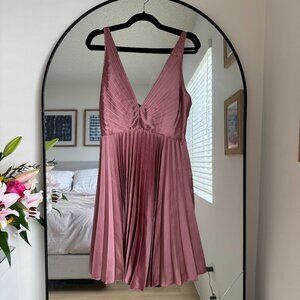 Abercrombie & Fitch Pink Pleated Mini Dress In medium Tall